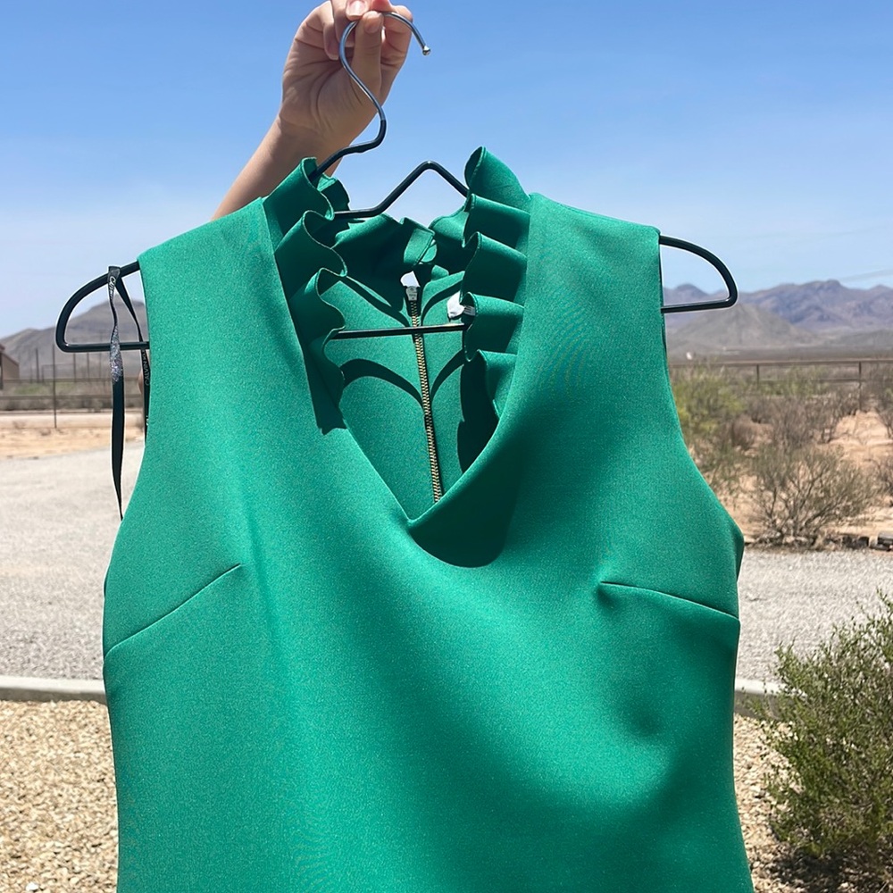 Calvin Klein Scuba Stretch Material Green Dress Size 10